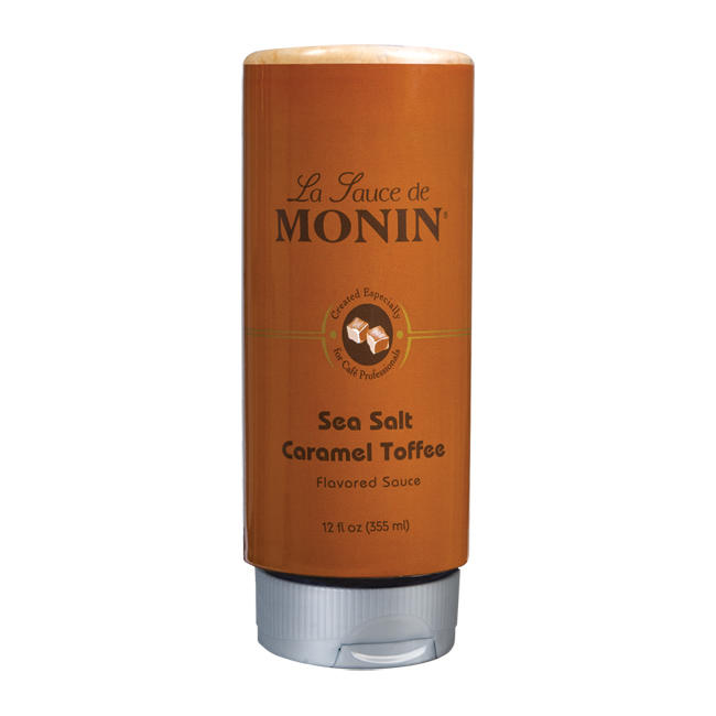 Monin Sea Salt Caramel Toffee Sauce Squeeze Bottle 12 oz