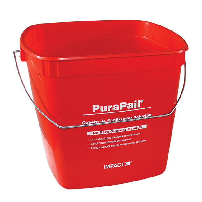 PuraPail Sanitizing Utility Bucket Square Red 6 qt each