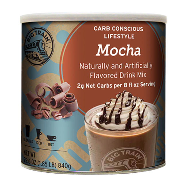 Big Train Mocha Carb Conscious Blended Ice Coffee Mix Can 1.85 lb