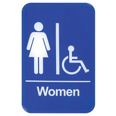 "Women/Accessible" Sign - Blue each