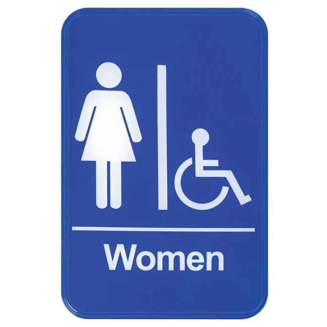 "Women/Accessible" Sign - Blue each