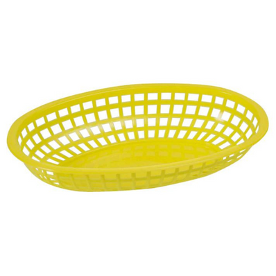 Oval Fast Food Basket - Yellow pk 12 ct