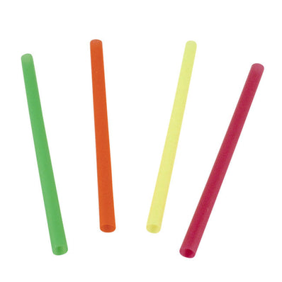 Fat Straw Assorted Neon 6" 500 ct