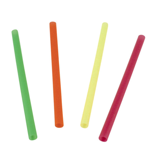 Fat Straw Assorted Neon 6" 500 ct