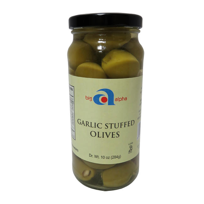 Big Alpha Olive Garlic Stuffed 70-90 ct per kg 10 oz