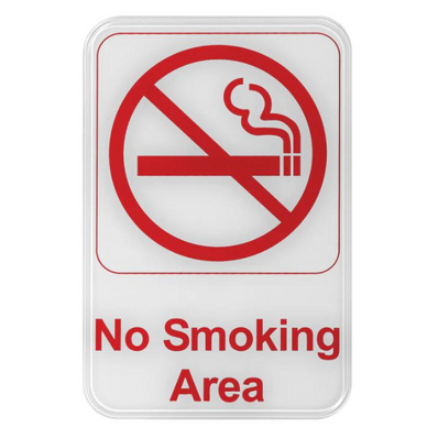 "No Smoking Area" Sign - White each