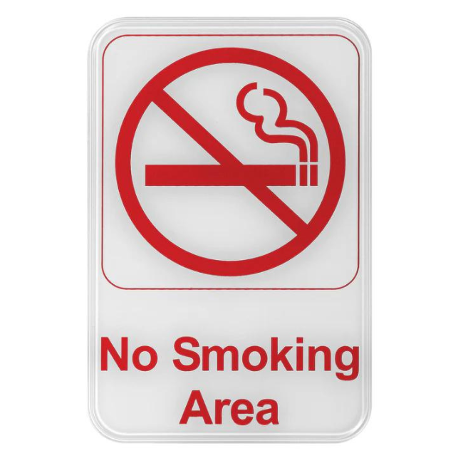 "No Smoking Area" Sign - White each