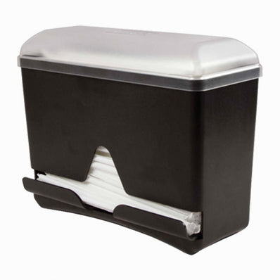 Single Sided Bulk Straw Dispenser Black and Clear each