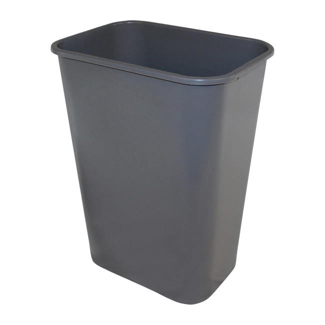Soft-Sided Plastic Wastebasket Gray 41 qt each