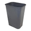Soft-Sided Plastic Wastebasket Gray 41 qt each