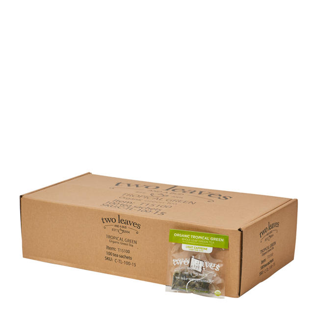 Two Leaves and a Bud Tea Organic Tropical Green 100 ct