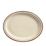 Desert Sand Platter Cream White with Brown Bands and Speckles 11 1/2" 1 dz