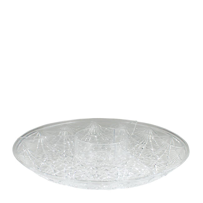 Crystalware Crystal Cut Tray 4-Section Round 15" each
