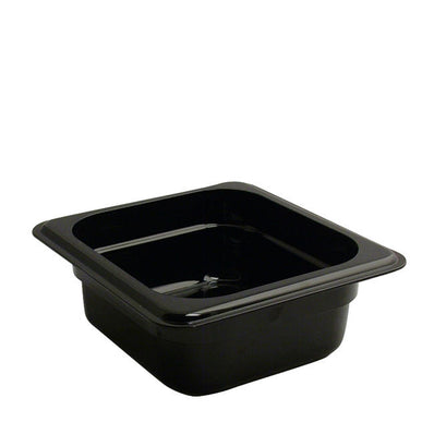 Camwear Food Pan Sixth Size Black 2 1/2" 6 ct