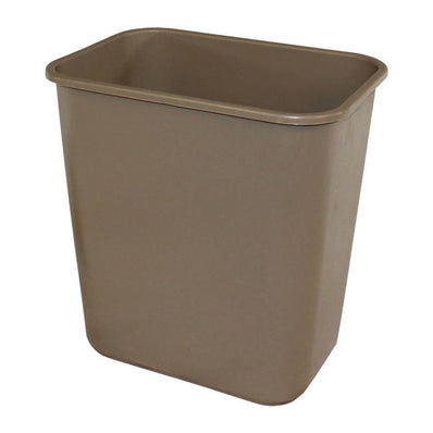 Soft-Sided Plastic Wastebasket Beige 28 qt each