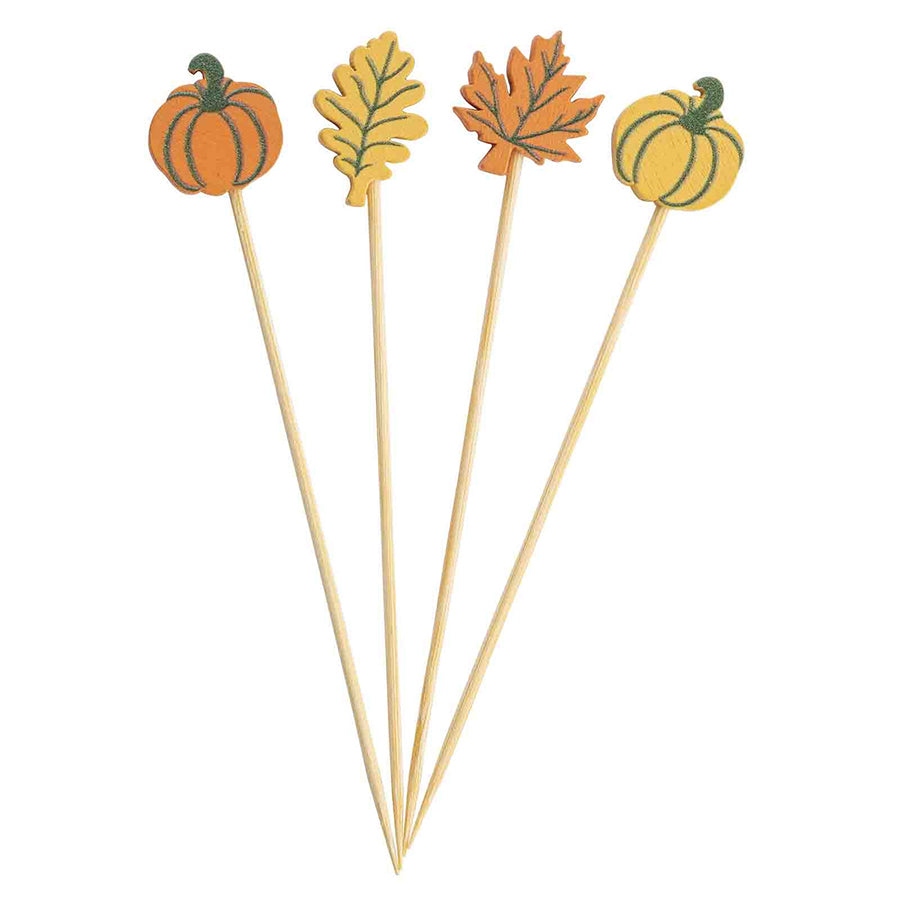 Decorative Pumpkin & Leaves Picks 100 ct