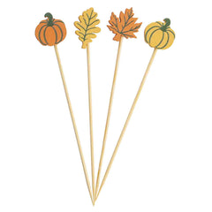 Decorative Pumpkin & Leaves Picks 100 ct
