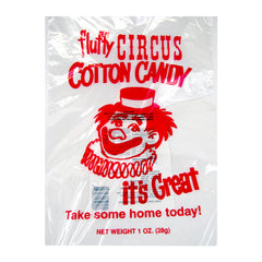 Clown Print Cotton Candy Pak Bags 1000 ct