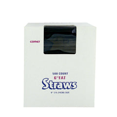 Fat Straw Black 6" 500 ct