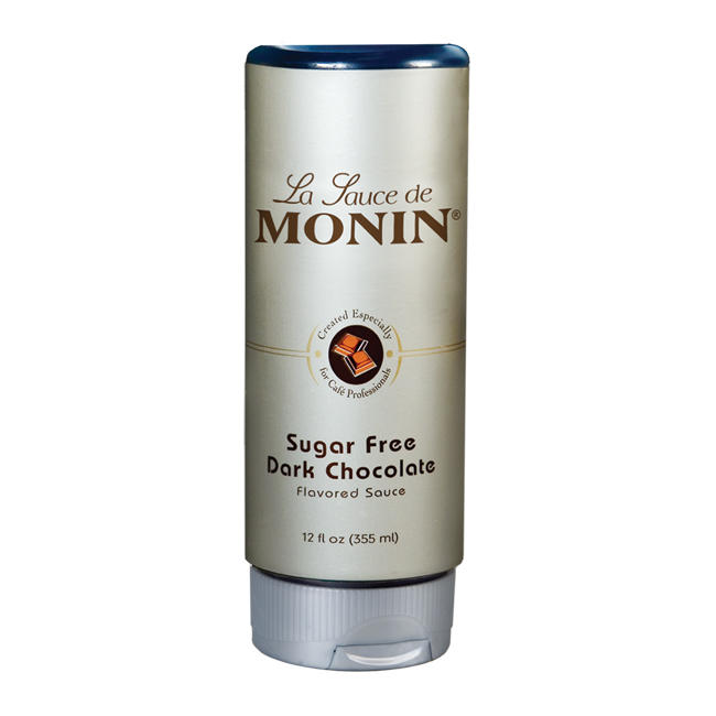 Monin Dark Chocolate Sauce Sugar Free Squeeze Bottle 12 oz