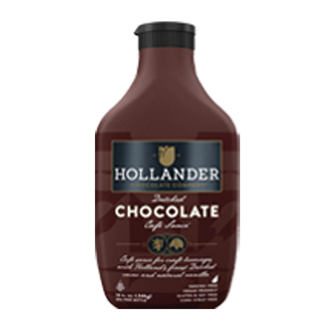 Hollander Café Sweet Ground Dutched Chocolate Sauce Squeeze Bottle 14 oz