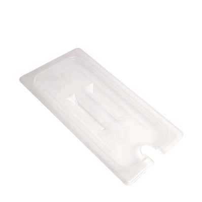 Food Pan Cover Third Size Notched with Handle Translucent each