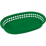 Oval Fast Food Basket - Green pk 12 ct
