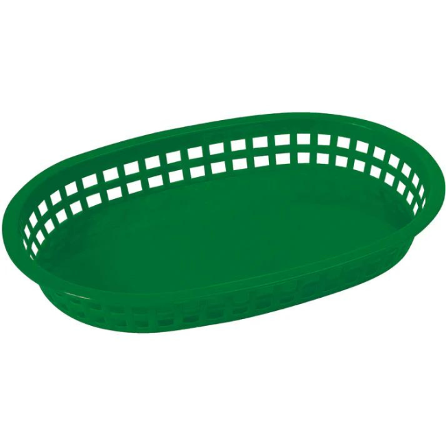 Oval Fast Food Basket - Green pk 12 ct