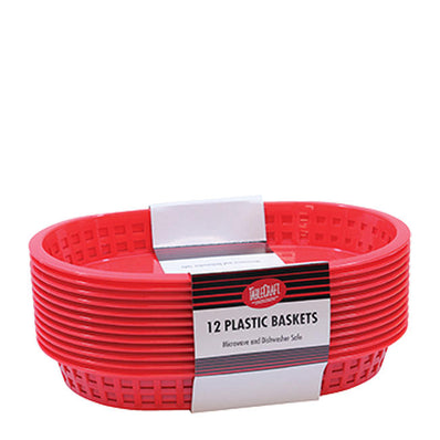 Chicago Platter Basket Oval Red 10 1/2" 12 ct