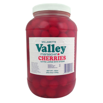 Willamette Valley Red Maraschino Cherry Extra Large with Stem 150 oz