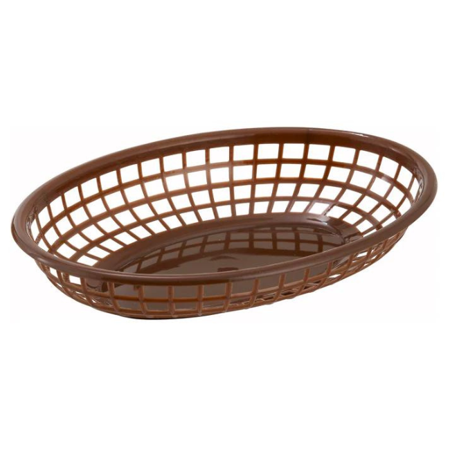 Oval Fast Food Basket - Brown pk 12 ct