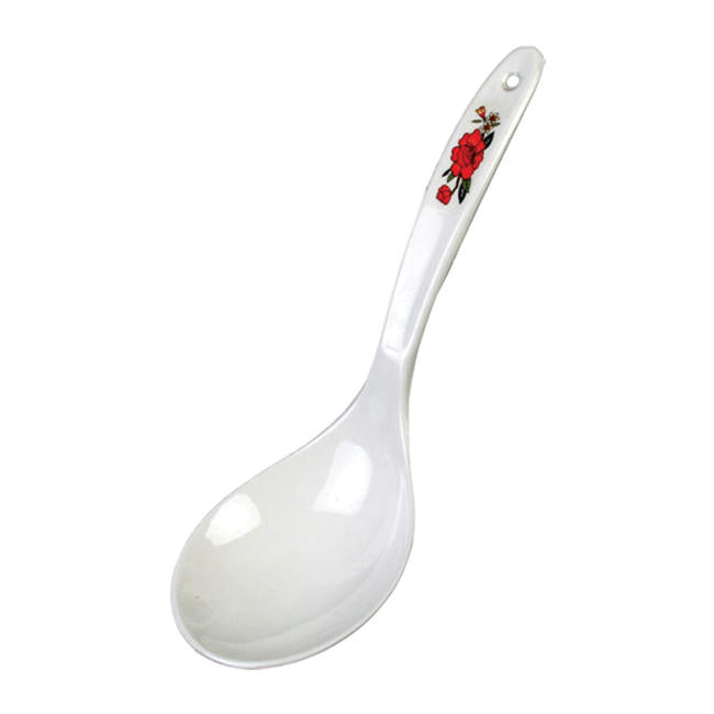 Thailand Rice Ladle White with Rose 1.5 oz 1 dz