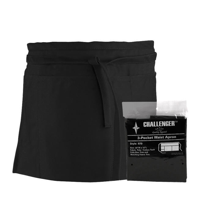 3-Pocket Waist Apron Black each