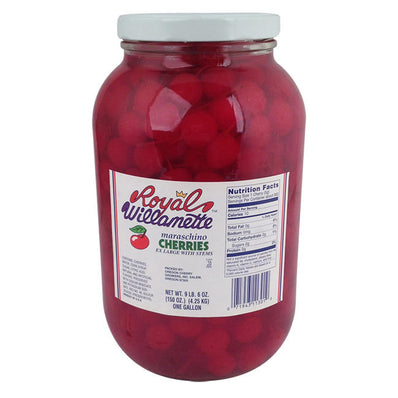 Royal Willamette Red Maraschino Cherry Extra Large with Stem 150 oz