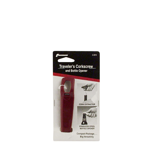 Corkscrew Traveler Bottle Opener each