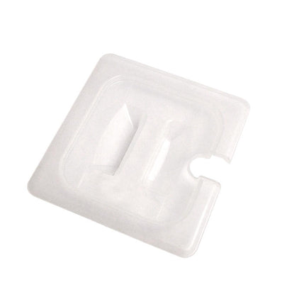 Food Pan Cover Sixth Size Notched with Handle Translucent each