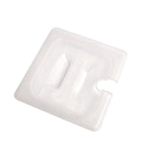Food Pan Cover Sixth Size Notched with Handle Translucent each