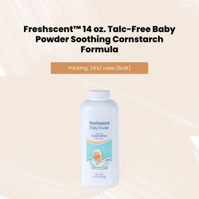 FreshScent 14 oz. Talc-Free Baby Powder Soothing Cornstarch Formula