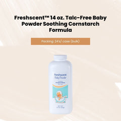 FreshScent 14 oz. Talc-Free Baby Powder Soothing Cornstarch Formula