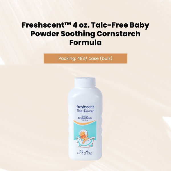 FreshScent 4 oz. Talc-Free Baby Powder Soothing Cornstarch Formula ...