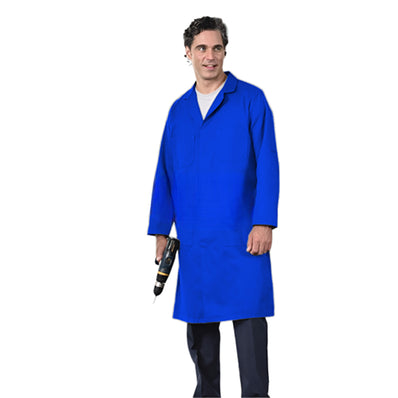 SHOP COAT Metal Button Closures 4 Pockets 100% Cotton Multi-Color sizes XS-XL 3/Pack