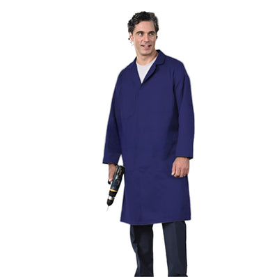 SHOP COAT Metal Button Closures 4 Pockets 100% Cotton Multi-Color sizes XS-XL 3/Pack