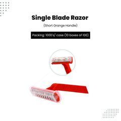 FreshScent Single Blade Razor (Short Orange Handle)