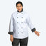 Double-Breasted Chef Coat 100% Poly Twill Long Sleeve with 1 Sleeve Pocket Plastic Button Closures Color White Available sizes XS-XL (Sold as 6's/ Pack)