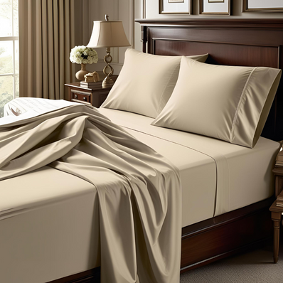 TC-250 FLAT SHEETS premium percale fabric color Bone Royal Suite QUEEN Beds Packing 24's/ case Thomaston Mills