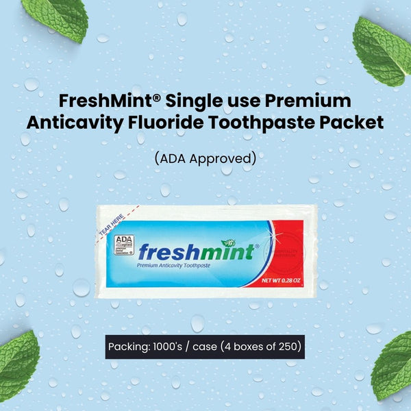 FreshMint Single use Premium Anticavity Fluoride Toothpaste Packet (AD ...