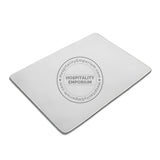 WHITE Economy Bathmats Cam Border Cotton-Poly Blend 20x30" #7.0 lbs/ dz