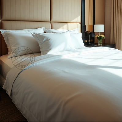 T200 Premium Percale Queen Flat Sheets size 90"x110" White 6/Pack