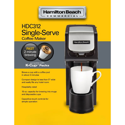 Hamilton Beach Single Serve Coffeemaker, Compatible with K-Cup packs Black  1 / Pack