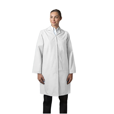 PREM. LAB Coat Women Snap Closure w/ and w/o Elastic Cuffs 3 Pockets 100% Cotton Color LIGHT Blue sizes XS-XL 3/Pack
